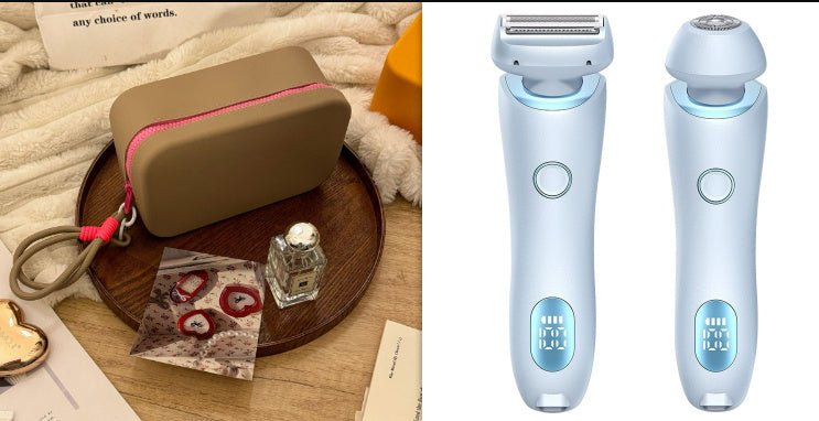 2 In 1 Hair Removal Epilator USB Rechargeable Trimmer Women Body Razor Face Leg Armpit Bikini Hand Pubic Shaver Hair Remover - Skin Glowing