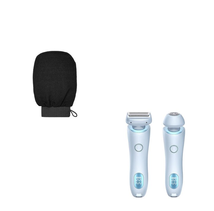 2 In 1 Hair Removal Epilator USB Rechargeable Trimmer Women Body Razor Face Leg Armpit Bikini Hand Pubic Shaver Hair Remover - Skin Glowing