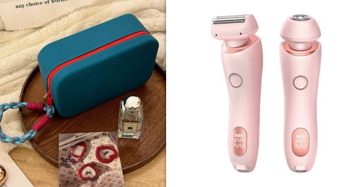2 In 1 Hair Removal Epilator USB Rechargeable Trimmer Women Body Razor Face Leg Armpit Bikini Hand Pubic Shaver Hair Remover - Skin Glowing