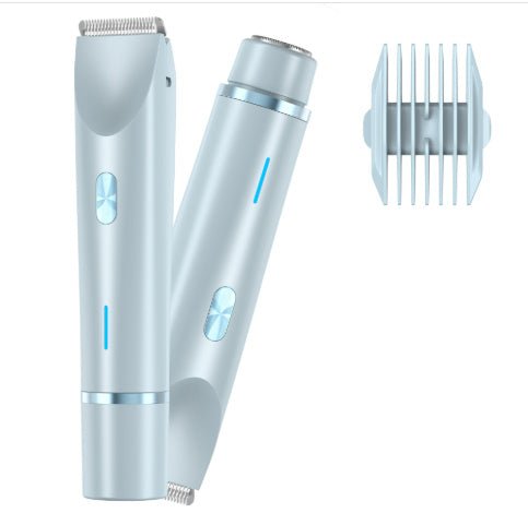 2 In 1 Hair Remover Women's Double Head Shaver Private Pubic Hair Trimmer Electric Razor Wet Dry Electric Body Hair - Skin Glowing