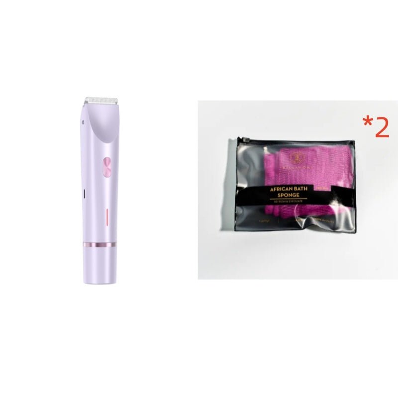 2 In 1 Hair Remover Women's Double Head Shaver Private Pubic Hair Trimmer Electric Razor Wet Dry Electric Body Hair - Skin Glowing