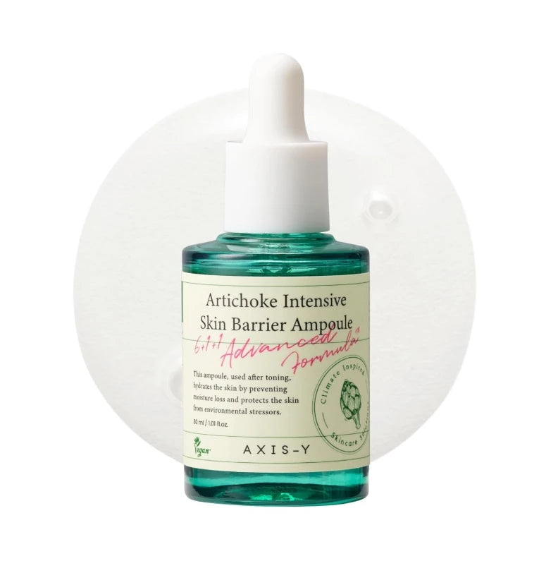 AXIS-Y Artichoke Intensive Skin Barrier Ampoule 30ml - Hydrating & Soothing Serum with Centella Asiatica, Vegan Korean Skin Care