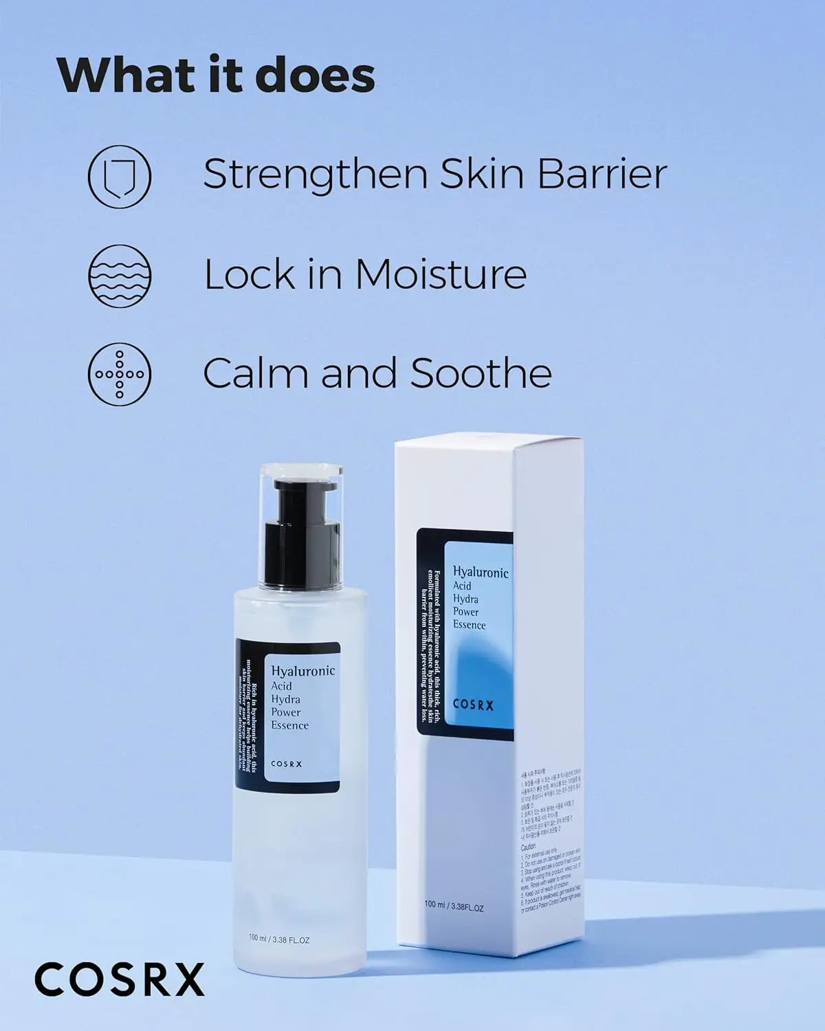 COSRX Hyaluronic Acid Hydra Power Essence 100mL Lightweight Daily Essence Korean Skincare Hydrating Moisturizing Serum