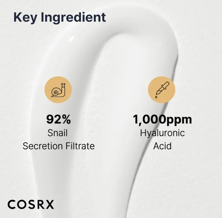 Korea Skincare COSRX Snail Mucin 92 Percent Face Moisturizer Lightweight Moisturizing Cream for Soft Glow Skin