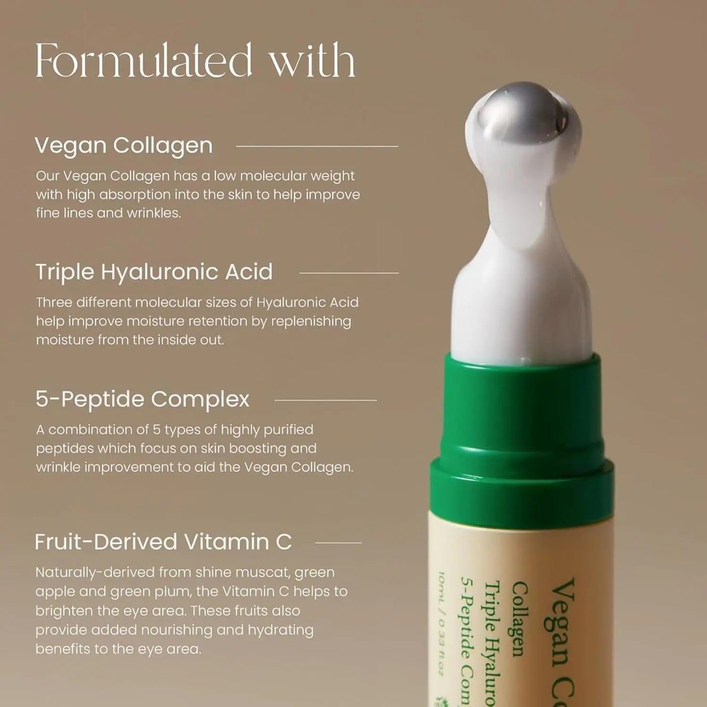 AXIS-Y Vegan Collagen Eye Serum 10ml Korean Skin Care Eye Serum Vegan Under Eye Serum Essence Vegan