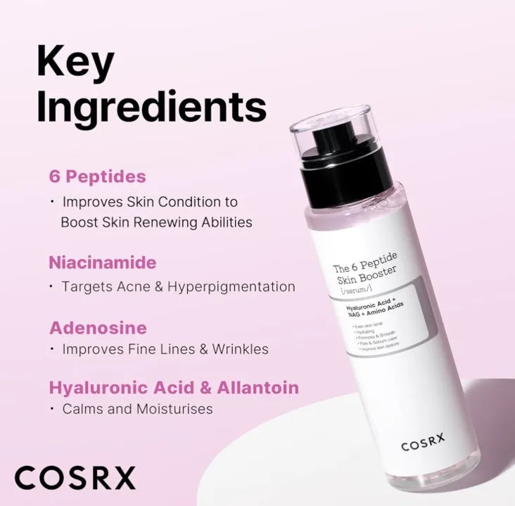 Korea Skincare COSRX 6X Peptide Collagen Booster Toner Serum Niacinamide Hyaluronic Acid Facial Essence for All Skin Types