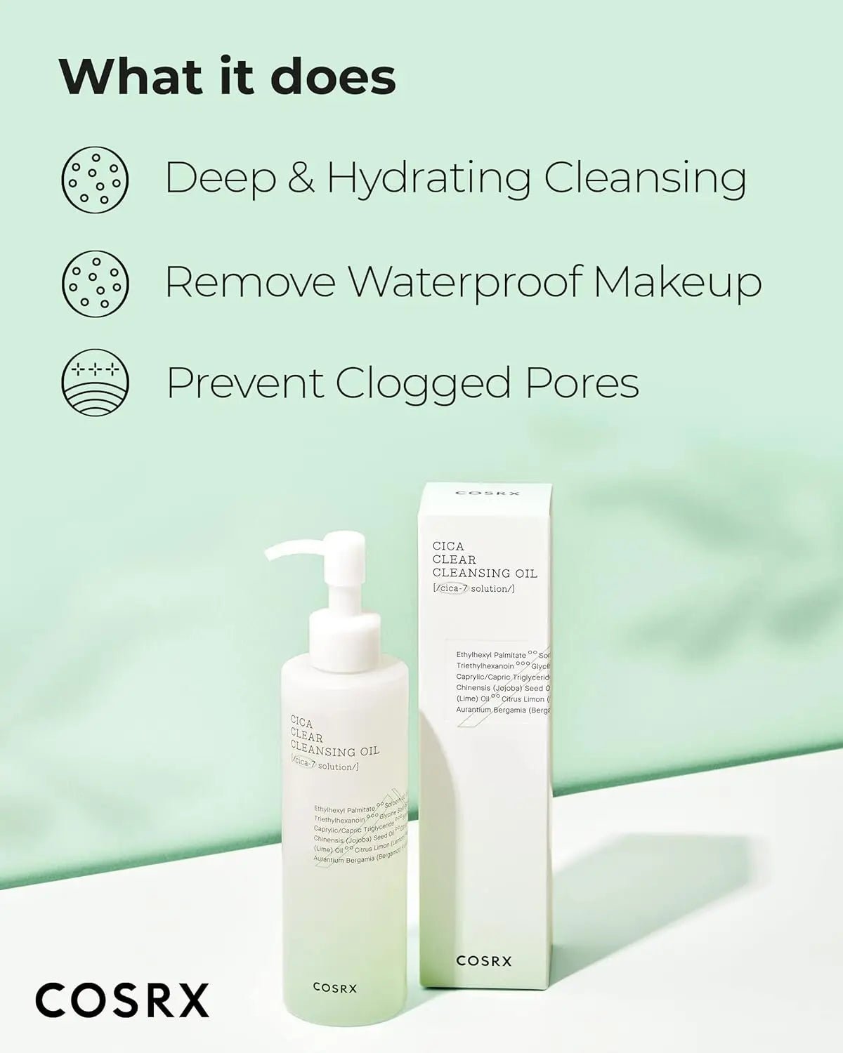 COSRX Pure Fit Cica Cleansing Oil 200ml Korean Skin Carer Facial Cleanser - Skin Glowing