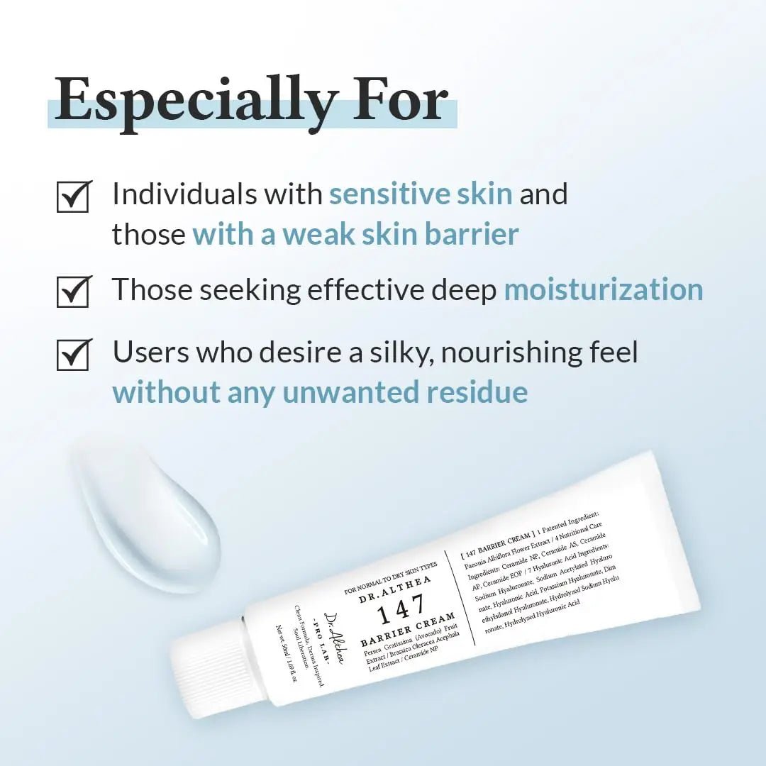 Dr.Althea 147 Barrier Cream 50ml Korean Skincare Cream Repair Care Hydration Face Cream - Skin Glowing