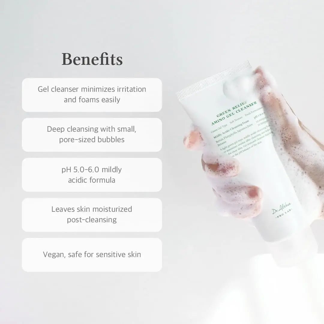 Dr.Althea Green Relief Amino Gel Cleanser 100ml Korean Skin Care Cleanser Private Label Deep Cleansing Foam Makeup Remover - Skin Glowing