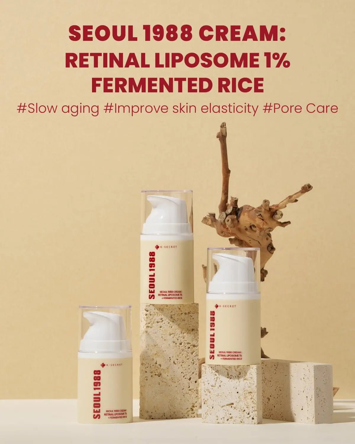 KSECRET SEOUL 1988 Cream : Retinal Liposome 1% + Fermented Rice 50ml Korean Skin Care Cream Private Label - Skin Glowing