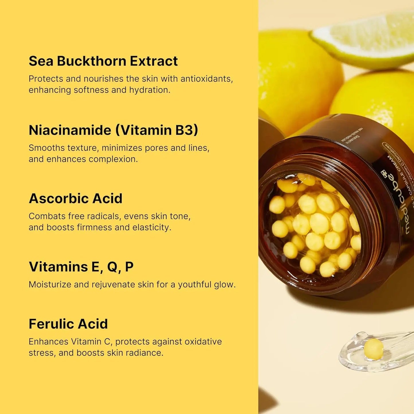 Medicube Deep Vita C Capsule Cream 55g Korean Skin Care Cream Private Label Deep Vitamin C Golden Capsule Face Moisturizer - Skin Glowing