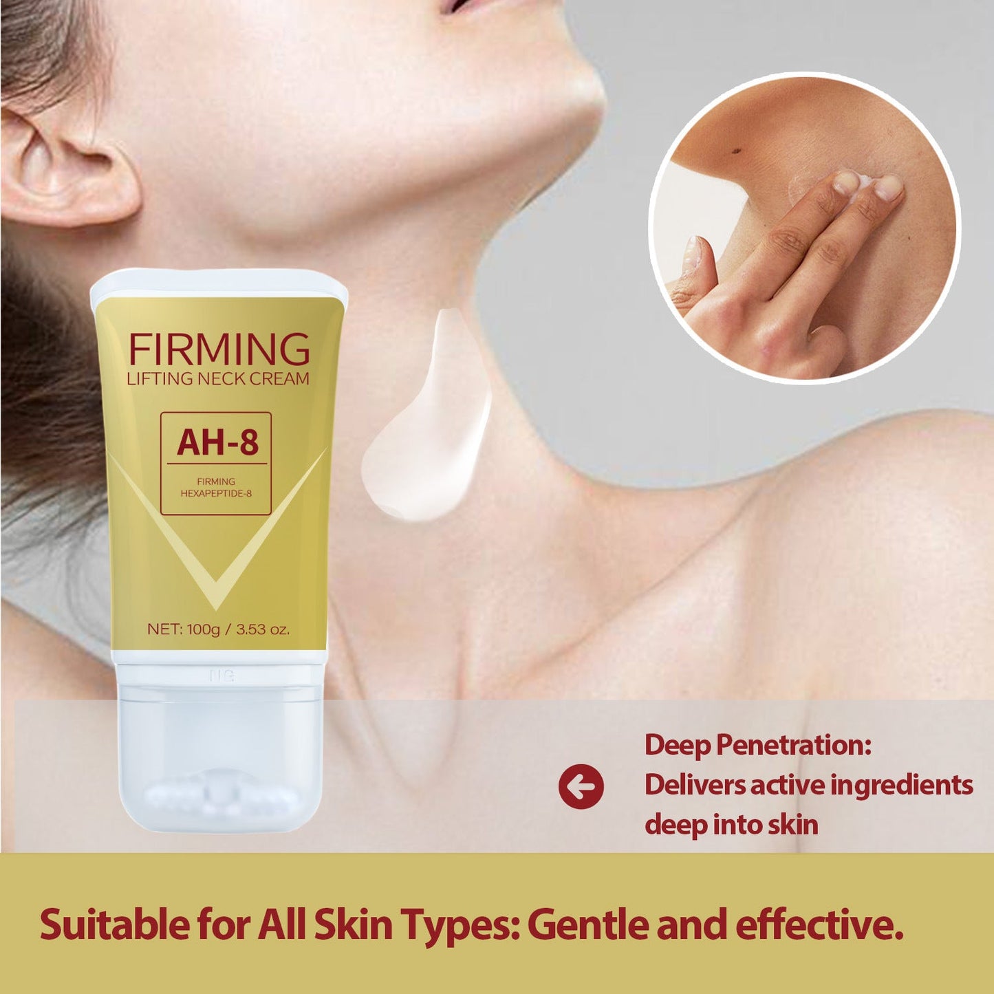 Neck Firming Roller Cream Lifts Dilutes Neck Lines Deeply Nourishes Easily Absorbed Massages And Soothes Neck Skin Care - Skin Glowing