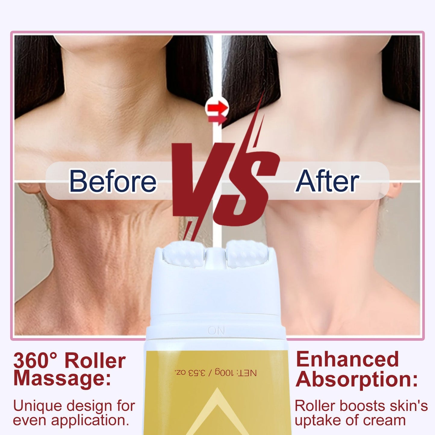 Neck Firming Roller Cream Lifts Dilutes Neck Lines Deeply Nourishes Easily Absorbed Massages And Soothes Neck Skin Care - Skin Glowing