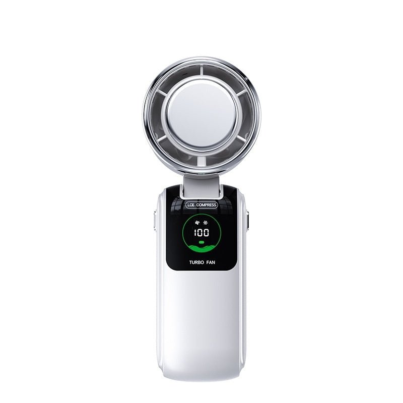 New Ice Pack High - Speed Handheld Eletirc Fan Speed Adjustable Folding Mini Fan Portable Outdoor Hanging Neck Small Fan - Skin Glowing