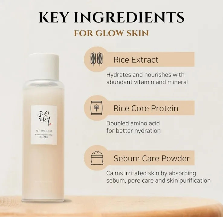 Korea Skincare Beauty toner Glow Replenishing Rice Facial Toner for Oily Combination Skin Toner