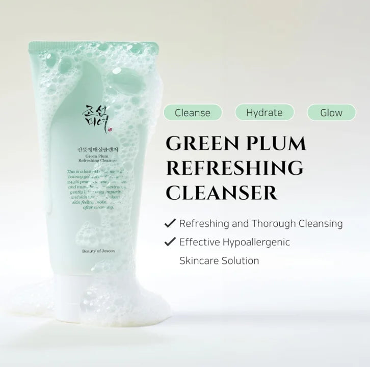 Korea Skincare Green Plum Refreshing Cleanser Gel Type Deep Pore Cleansing Acne Face Wash Blackhead Remover