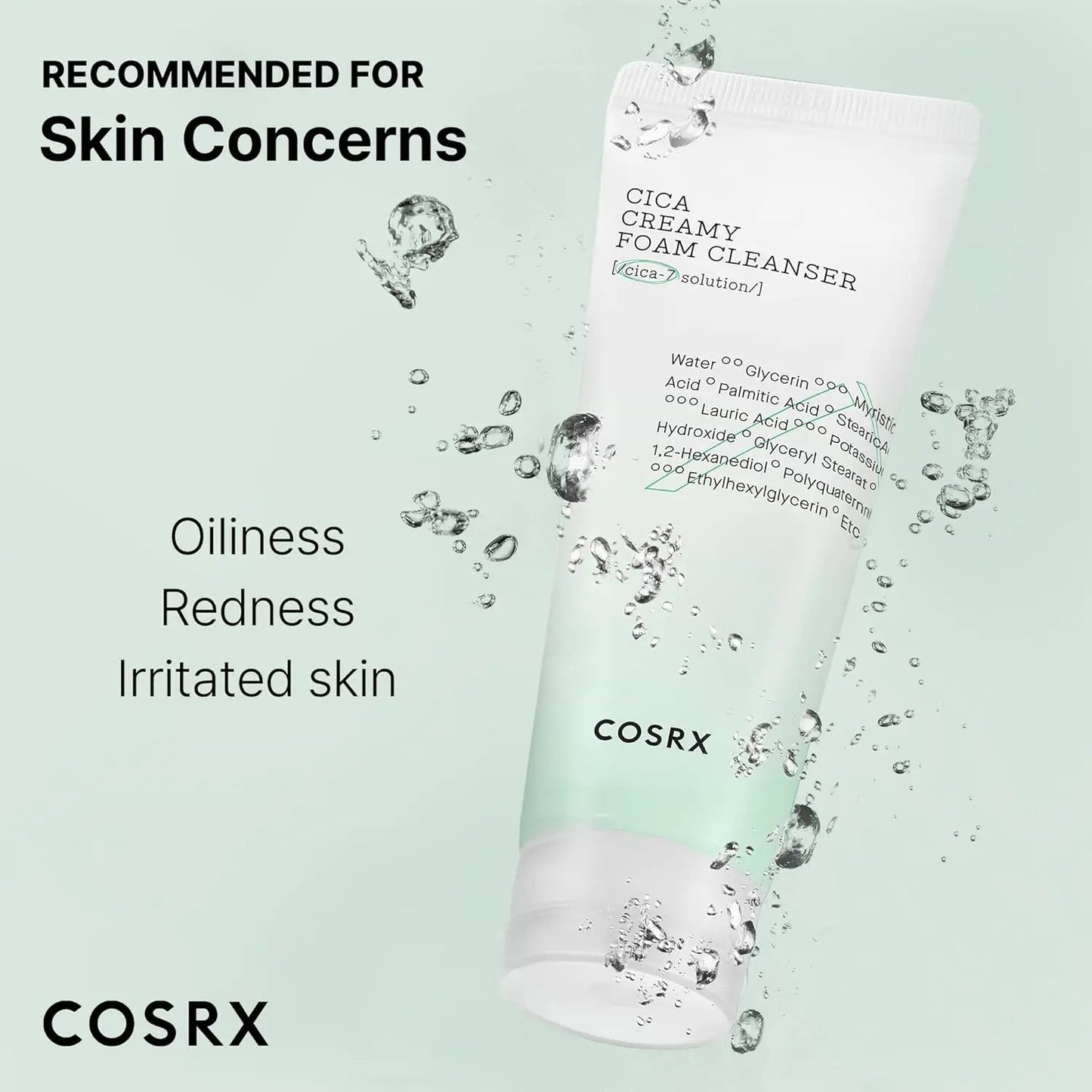 COSRX Pure Fit Cica Creamy Foam Cleanser 150ml Korean Skin Care Facial Cleanser Foam Cleansing - Skin Glowing