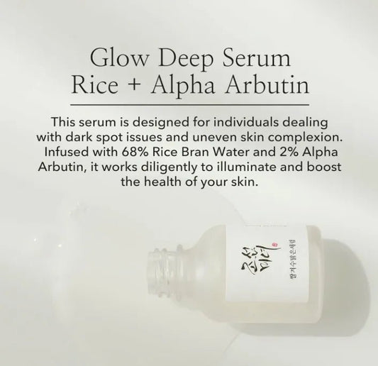 Korea Skincare Glow Deep Serum Rice Alpha Arbutin for Uneven Dull Skin Tone Daily Korean Skin Care - Skin Glowing