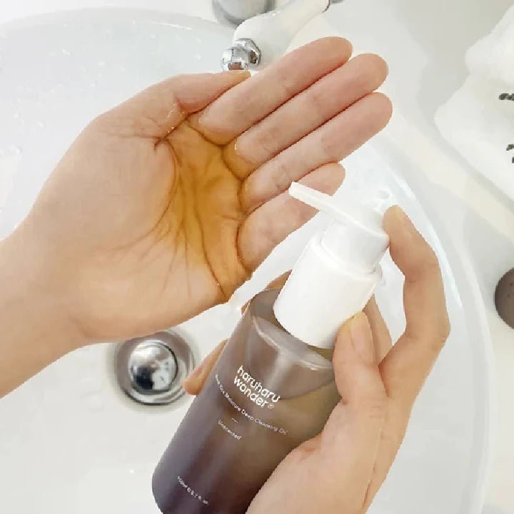 Korean Facial Cleanser Haruharu Wonder Black Rice Moisture Deep Cleansing Oil 150ml Makeup Remover Unscented - Skin Glowing