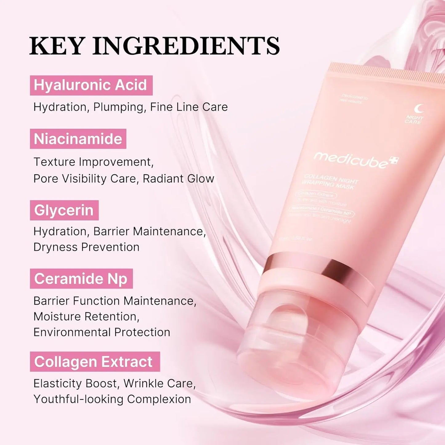 Medicube Collagen Night Wrapping Peel Off Facial Mask 75ml Korean Skin Care Peel off Masked Face Private Label Face Mask - Skin Glowing