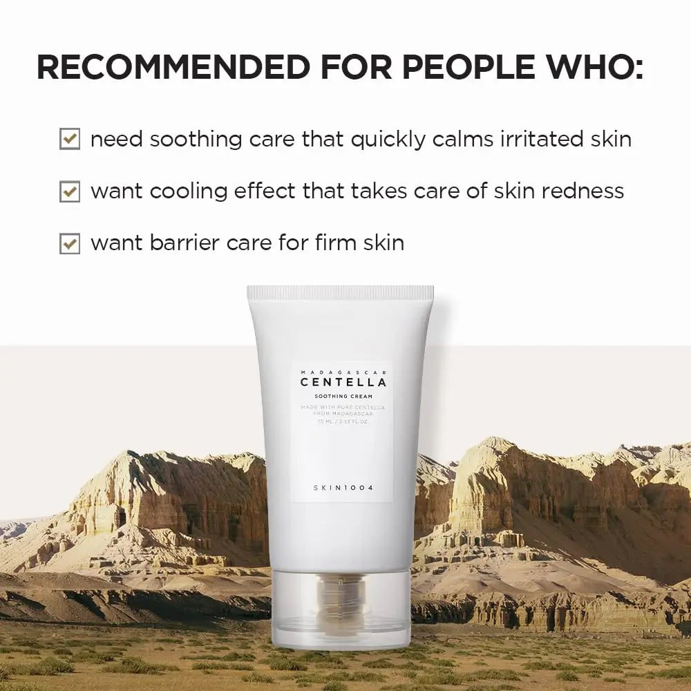 SKIN1004 Madagascar Centella Soothing Cream 75ml Korean Skin Care Cream Non sticky soothing gel - Skin Glowing